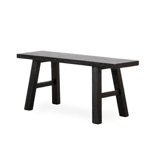 Reclaimed elm wood bench seat 110cm black