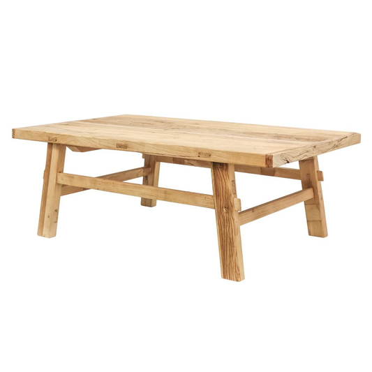 Reclaimed elm wood rectangle coffee table 120cm