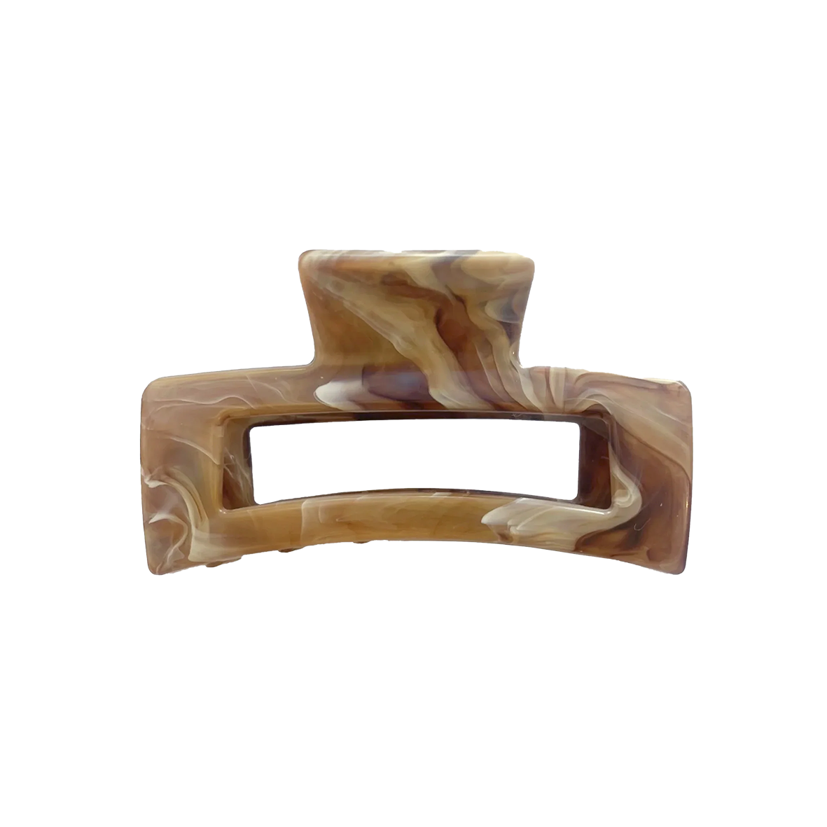 Rectangle claw clip 8.5cm marbled caramel