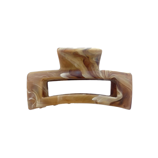 Rectangle claw clip 8.5cm marbled caramel