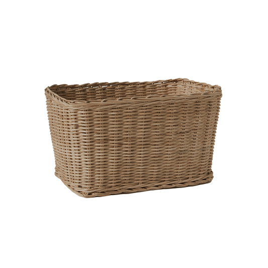 Small rectangle rattan basket brown 31cm