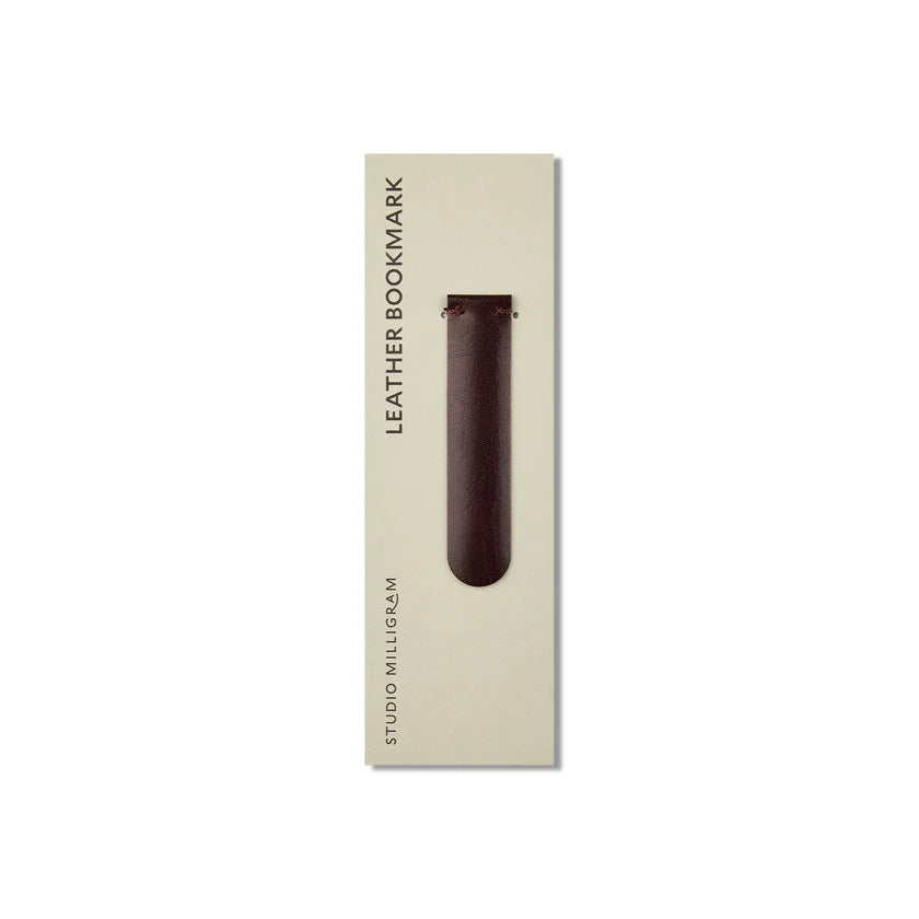 Recycled leather bookmark chocolate