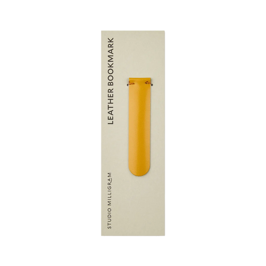 Recycled leather bookmark mustard
