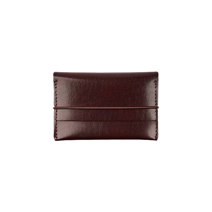 Recycled leather card wallet oxblood