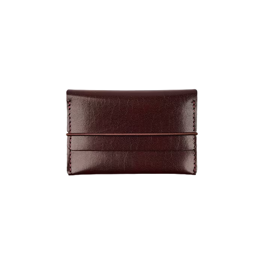 Recycled leather card wallet oxblood