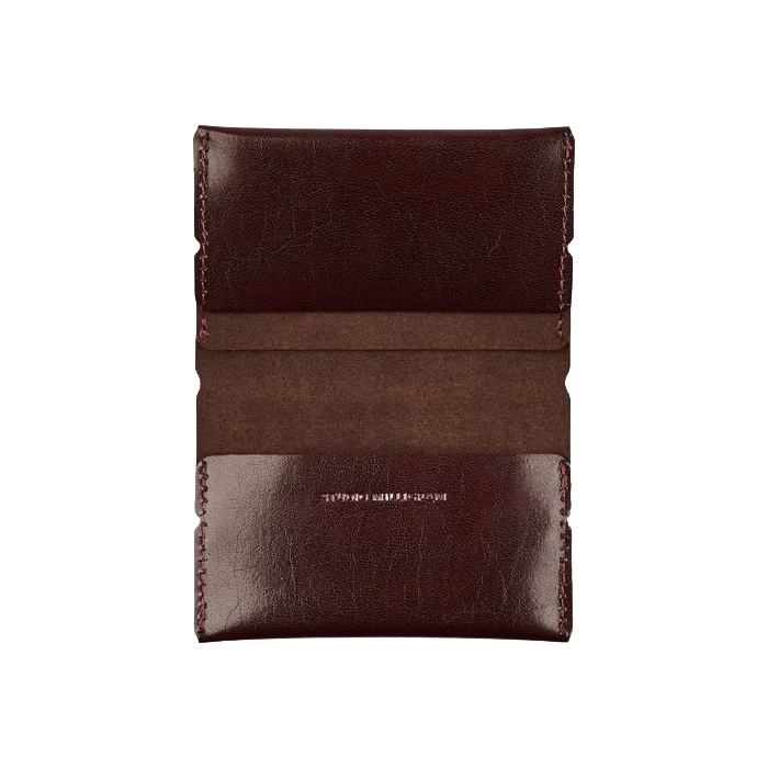 Recycled leather card wallet oxblood