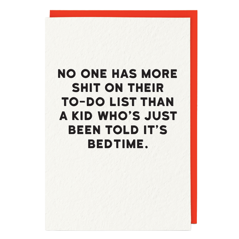 Bedtime card