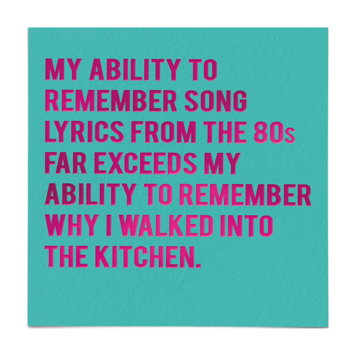 Song lyrics card