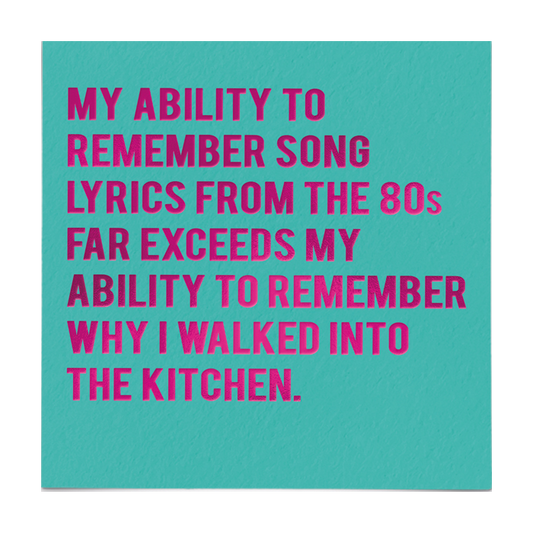 Song lyrics card