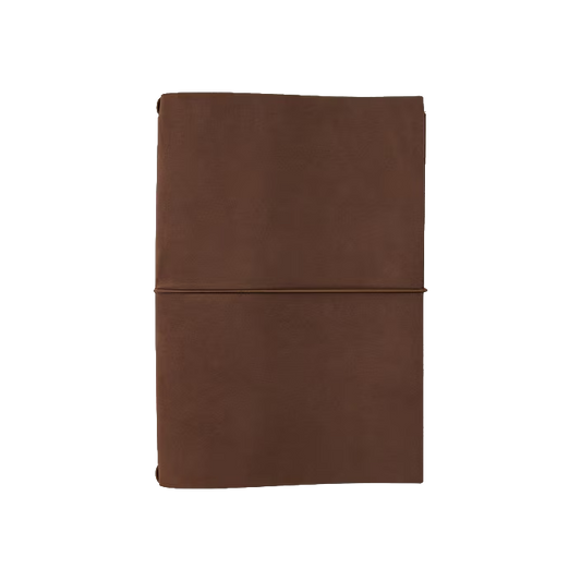 Nubuck leather refillable journal A5 chocolate