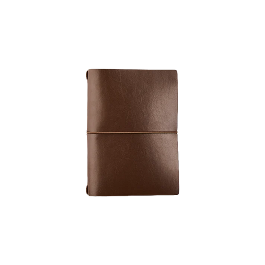 Leather refillable journal set B7 chocolate