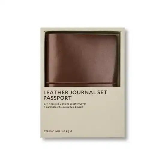 Leather refillable leather journal A5 chocolate