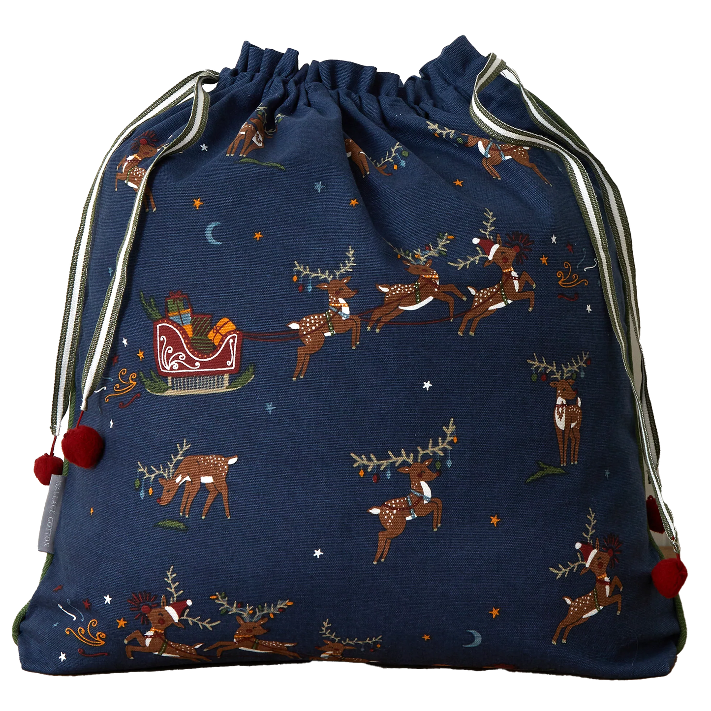 Reindeer denim santa sack