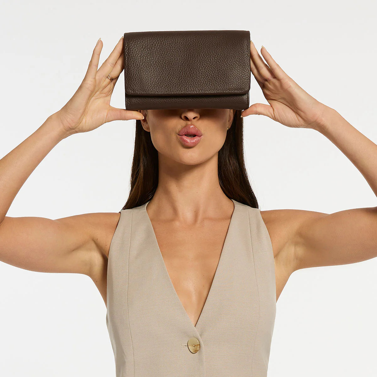 Remnant leather wallet cocoa