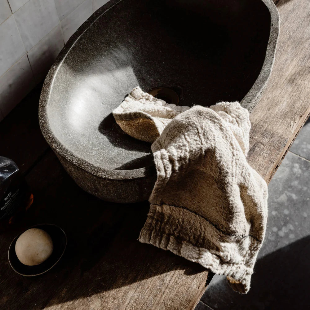 Retreat linen blend hand towel