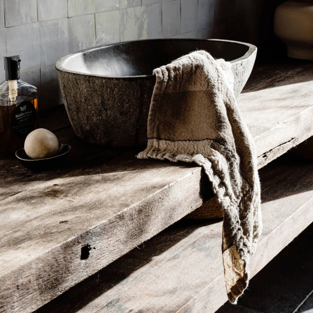 Retreat linen blend hand towel