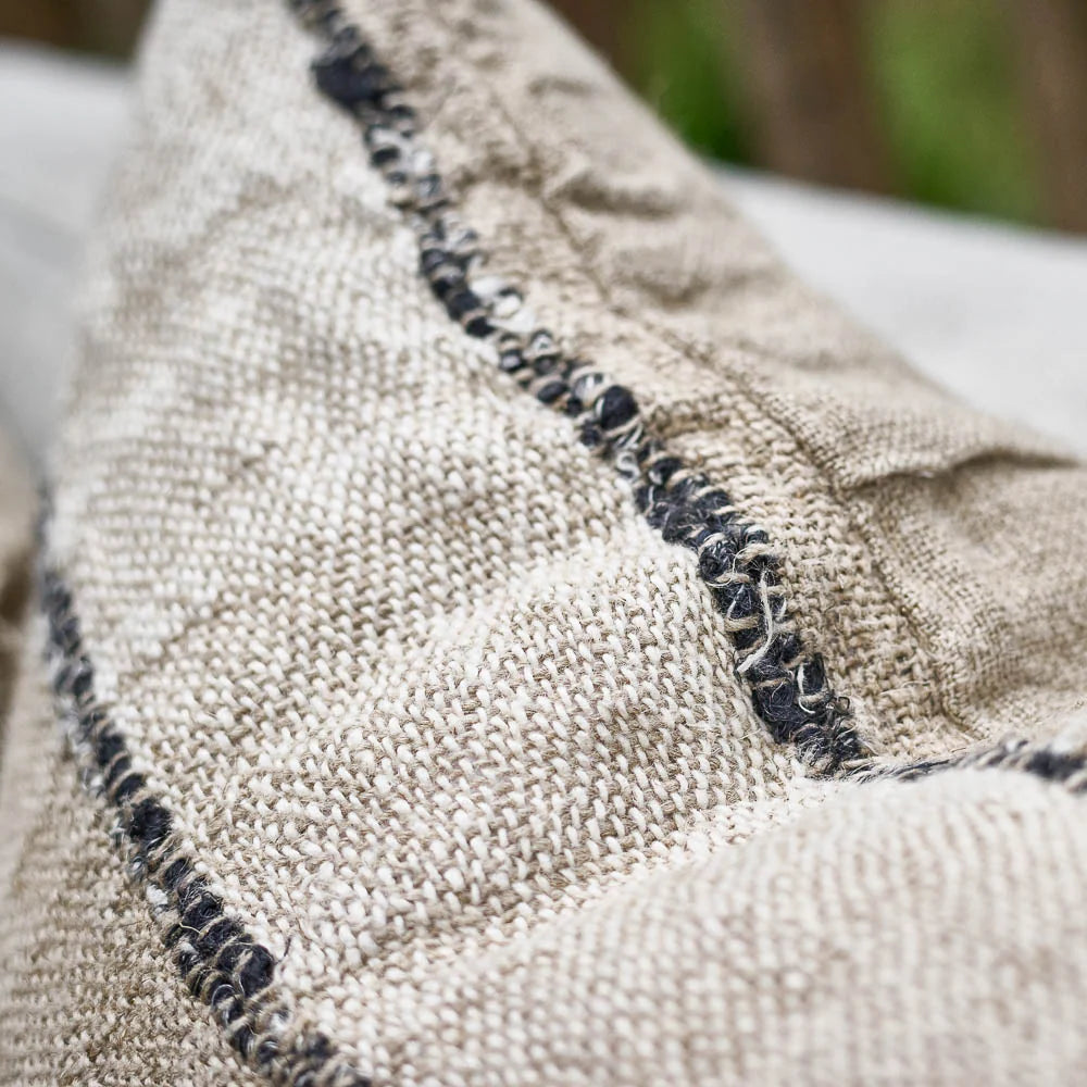Retreat hand woven linen cotton cushion cover 60 x 40cm