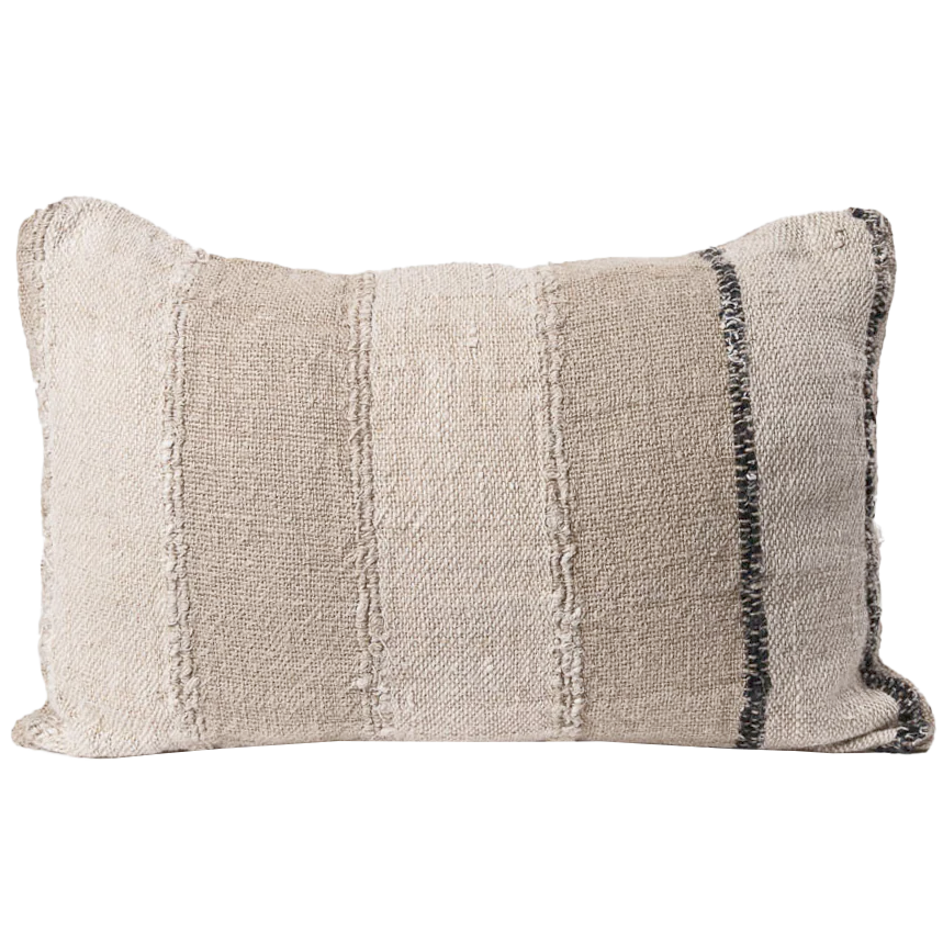 Retreat hand woven linen cotton cushion cover 60 x 40cm