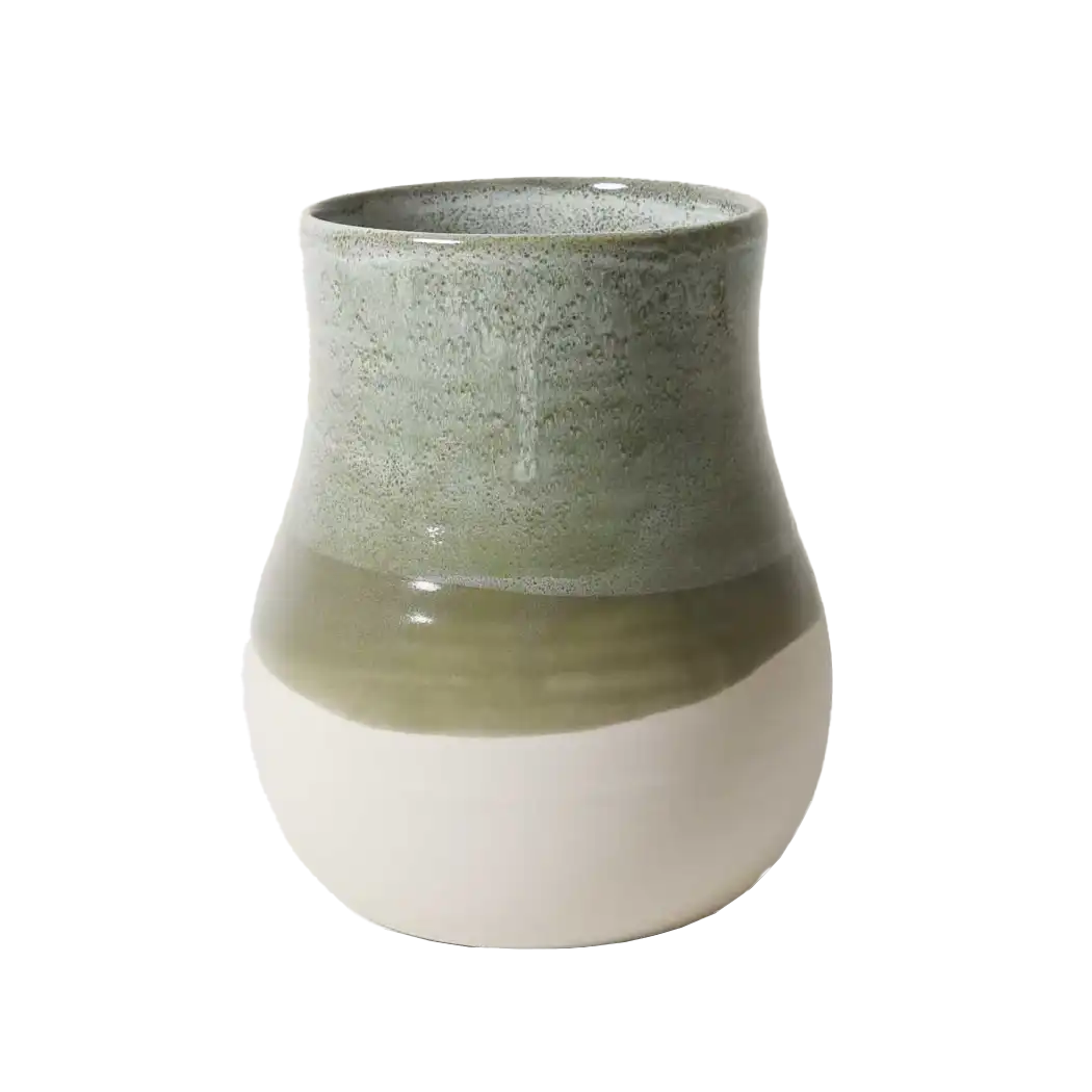 Large botanica vase olive green