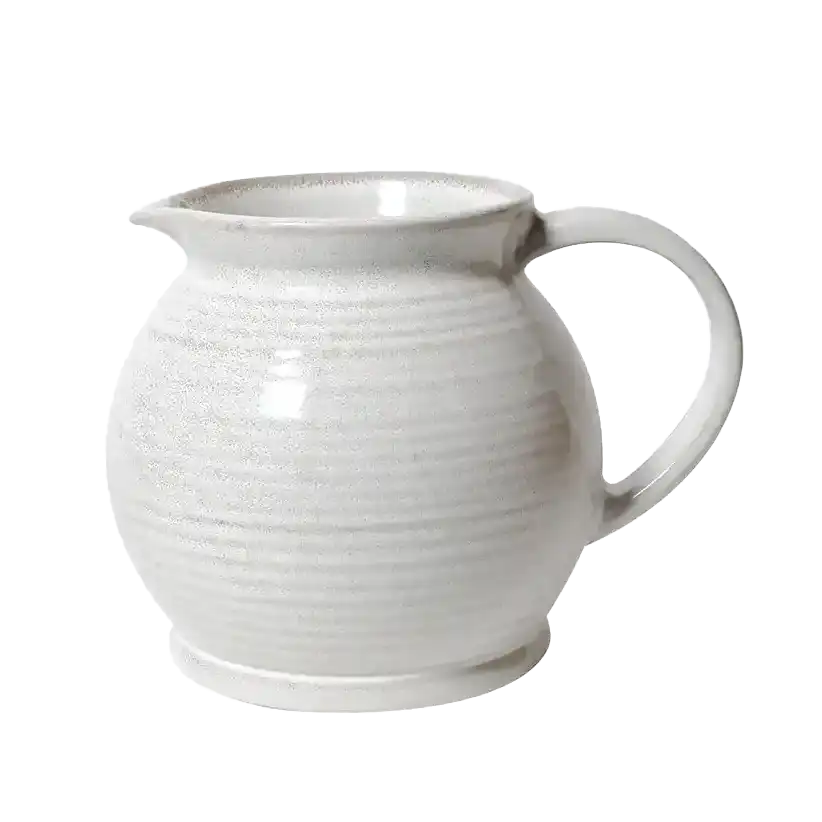 Large ceramic jug round white 21cm