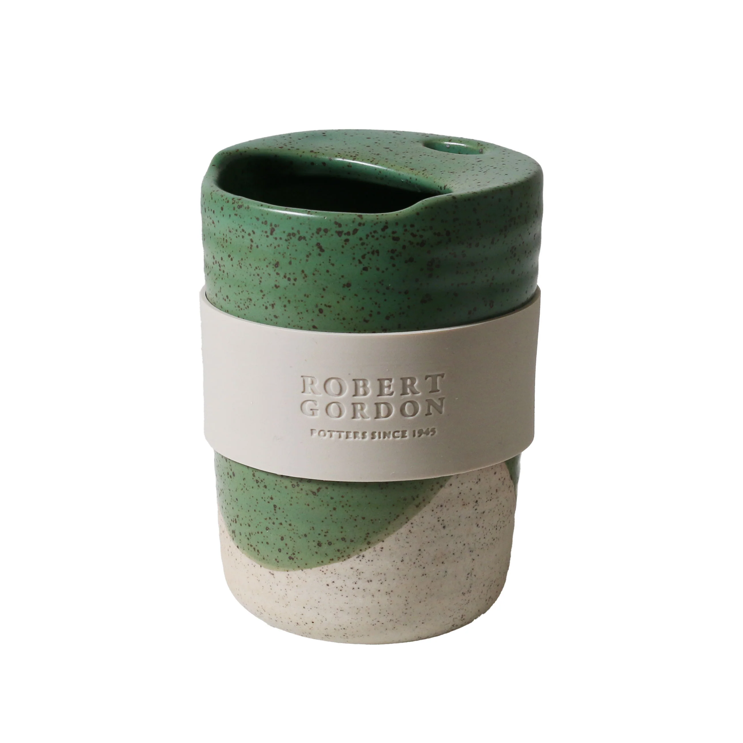 Stoneware travel mug green 350ml