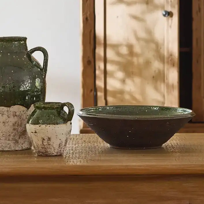 Romano rustic terracotta bowl 39cm olive