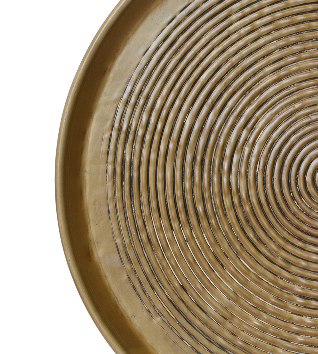 Round antique brass finish tray 60cm