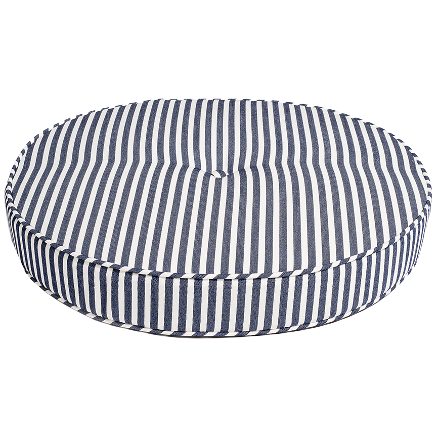 Round outdoor chair cushion navy stripe 50cm