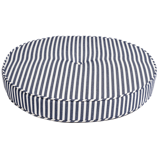 Round outdoor chair cushion navy stripe 50cm