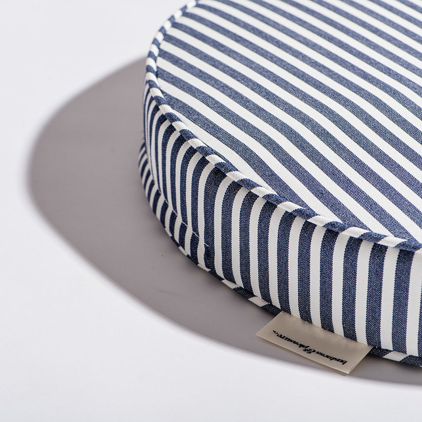 Round outdoor chair cushion navy stripe 50cm