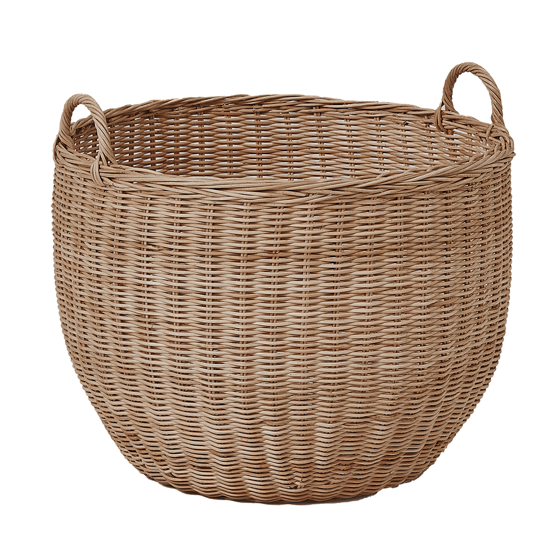 Round rattan basket 45cm brown