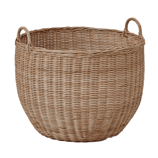 Round rattan basket 45cm brown