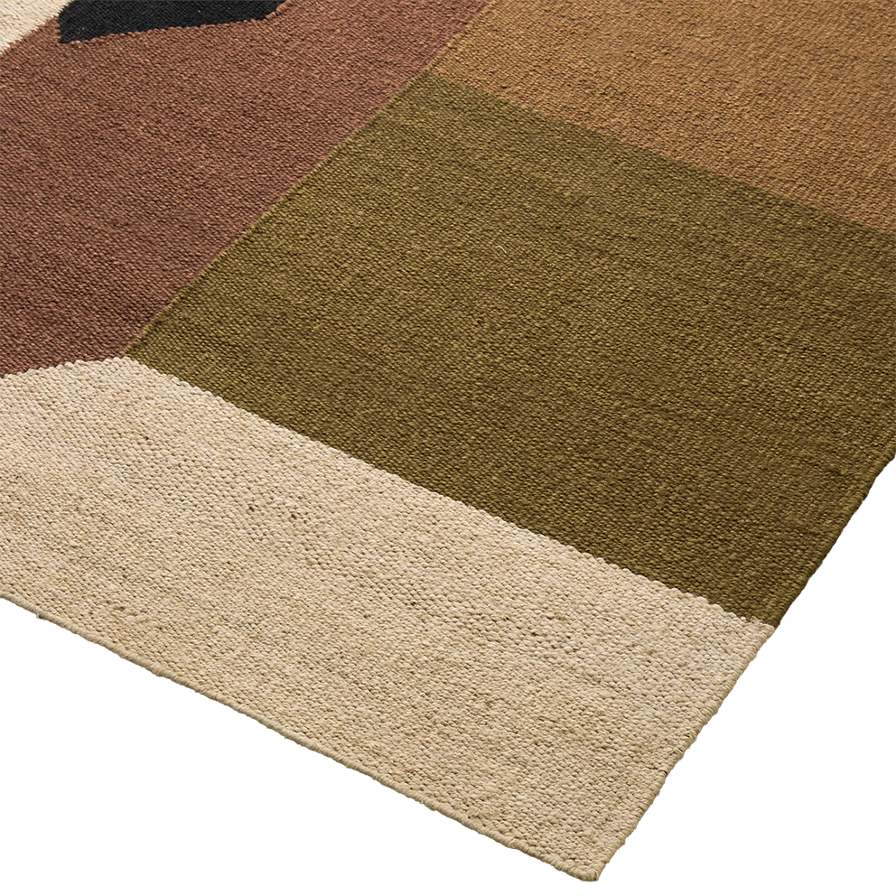 Ruben abstract  handwoven jute rug terra