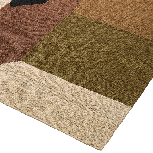 Ruben abstract  handwoven jute rug terra