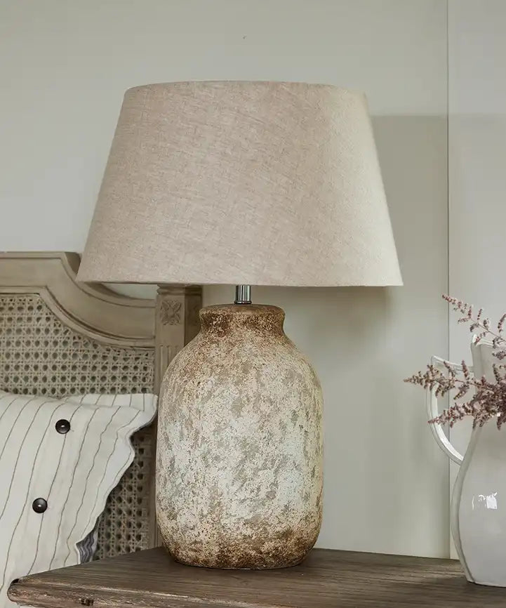 Rustic terracotta table lamp base tall