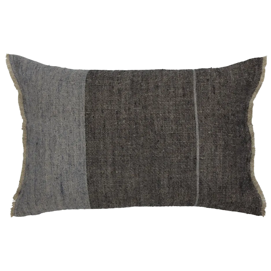 Linen cushion cover rustic navy 40 x 60cm