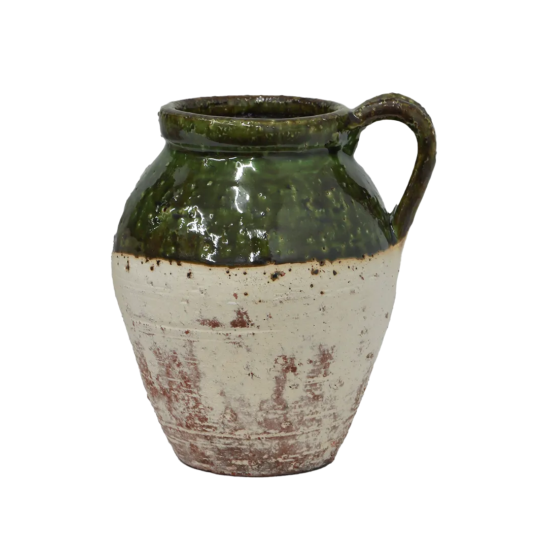 Romano glazed jug 25cm green