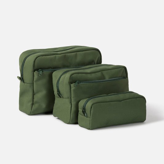 Canvas wash bag green small