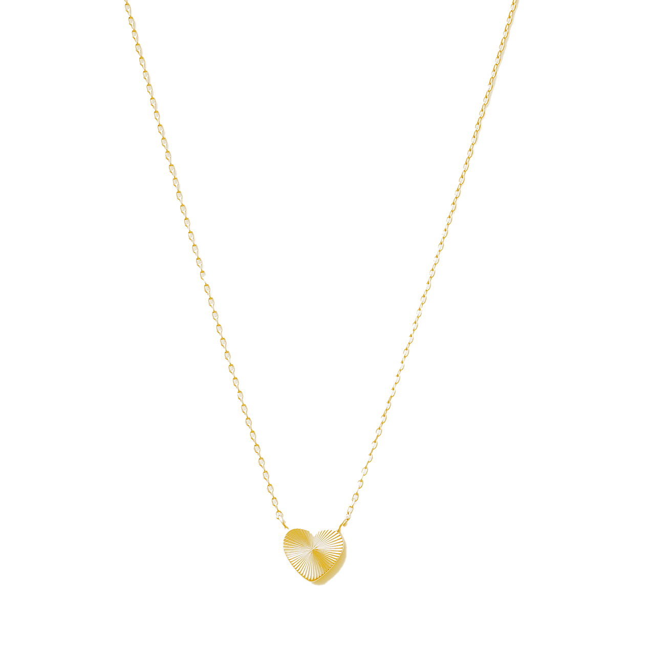 S+G sunburst heart necklace gold