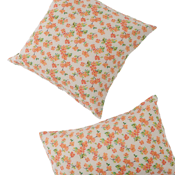 SOW Elma floral linen euro pillowcase set
