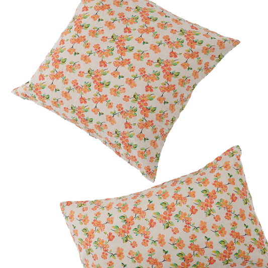 SOW Elma floral linen euro pillowcase set