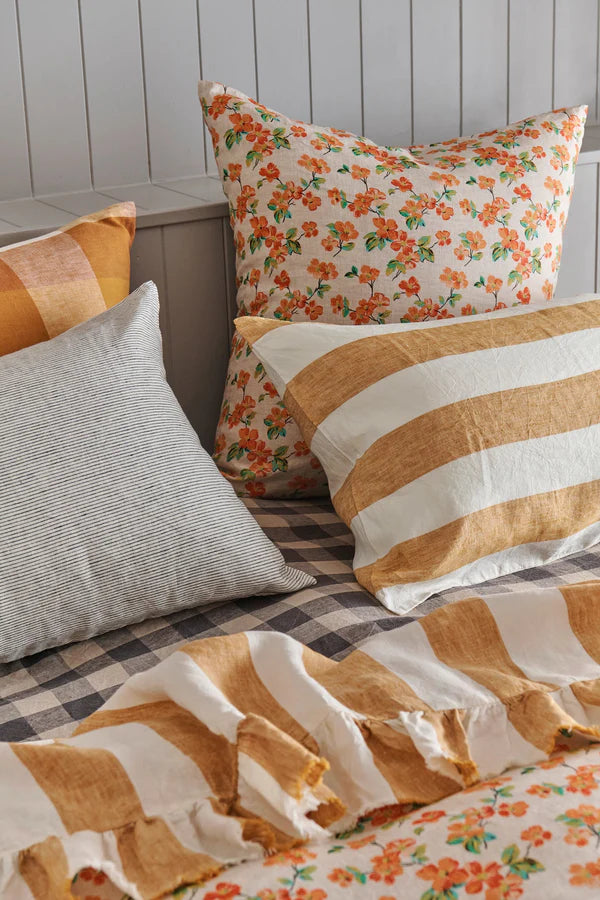 SOW Elma floral linen euro pillowcase set
