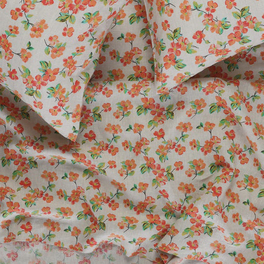 SOW Elma floral linen fitted sheet