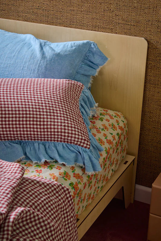 SOW Elma floral linen fitted sheet