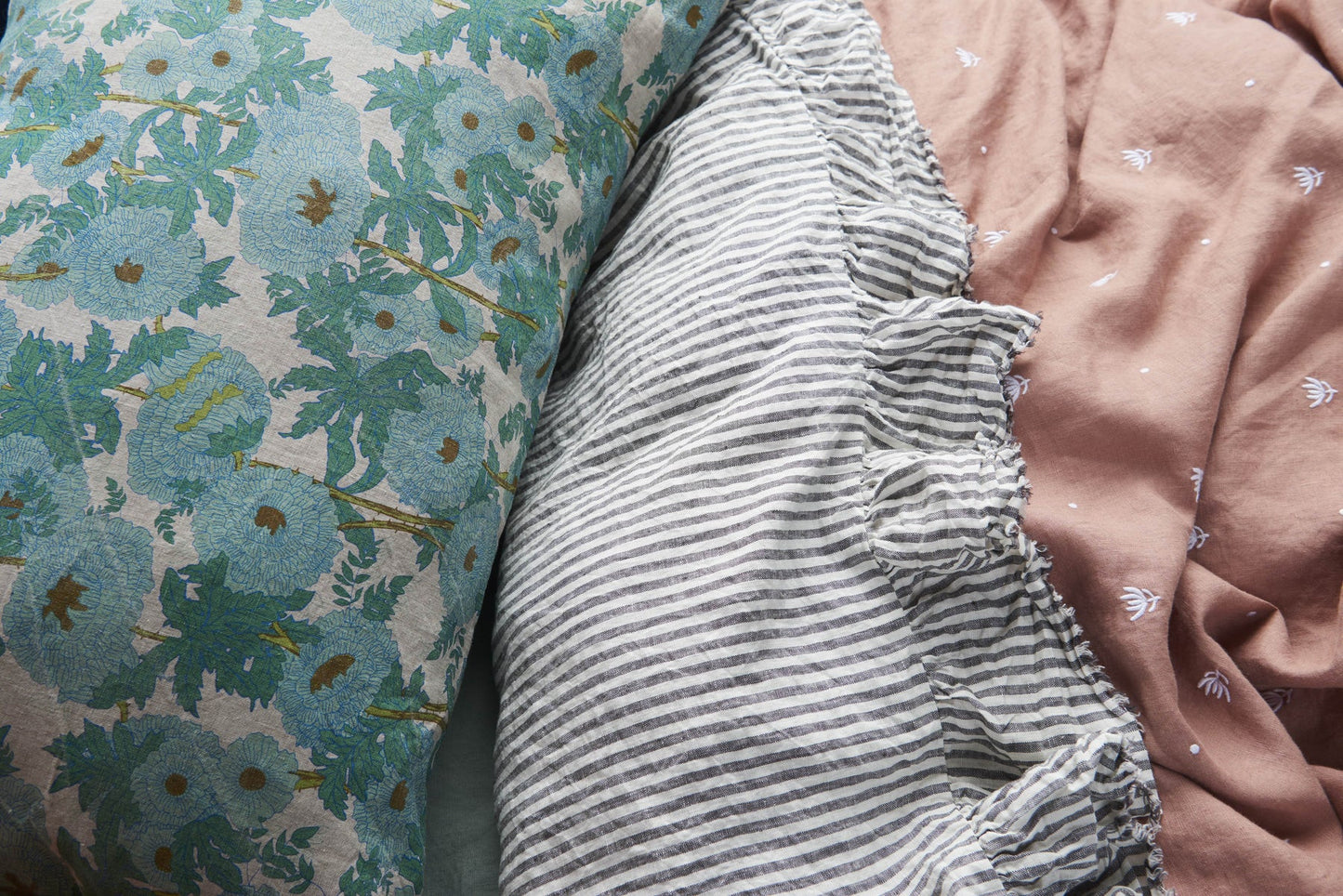 SOW Joan floral linen Euro pillowcase set