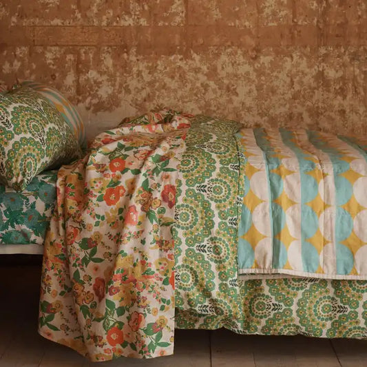 SOW Marianne floral linen flat sheet