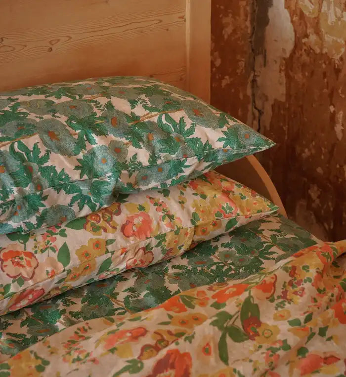 SOW Marianne floral linen flat sheet