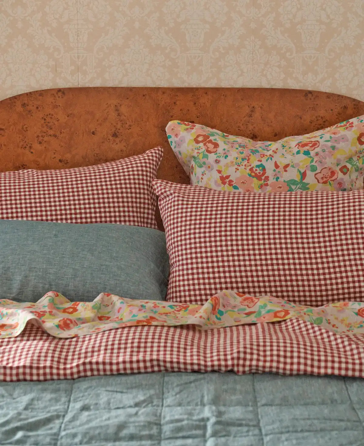 SOW Paloma floral linen euro pillowcase set
