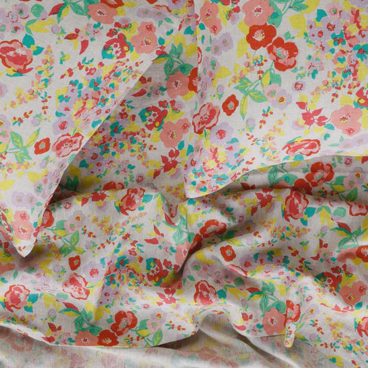 SOW Paloma floral linen fitted sheet
