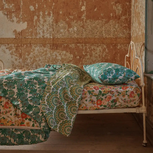 SOW Harriet floral linen flat sheet